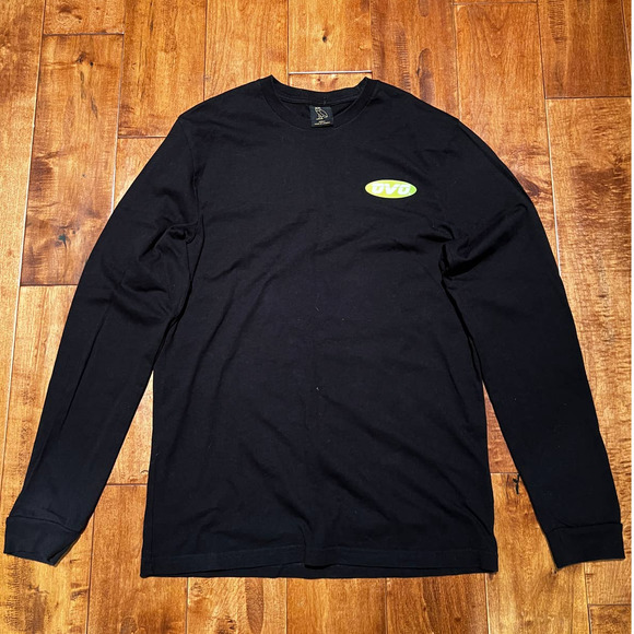 OVO Logo Top T-Shirt Black Men's Small Cotton Long Sleeve Pullover Crew Neck - Picture 1 of 4